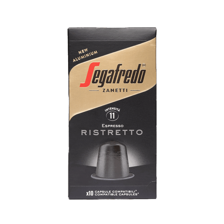 Produktbild: Kaffee Segafredo Espresso Ristretto, kompatible Kapseln aus Aluminium, Karton mit 10 Kapseln