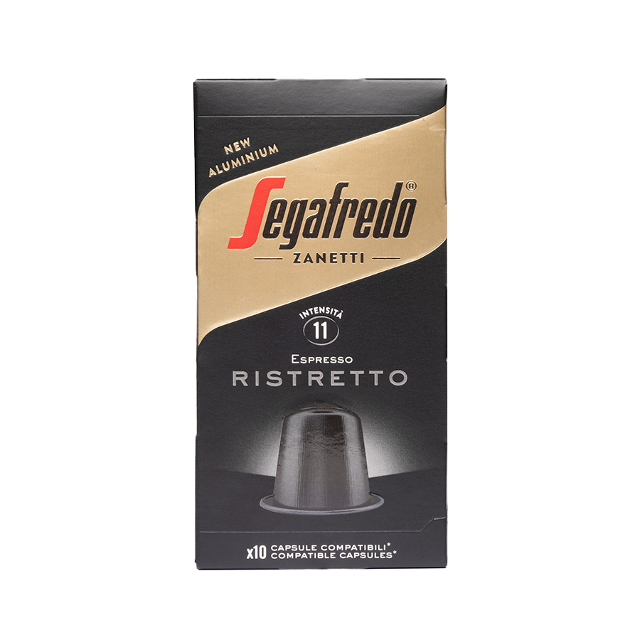 Produktbild: Kaffee Segafredo Espresso Ristretto, kompatible Kapseln aus Aluminium, Karton mit 10 Kapseln