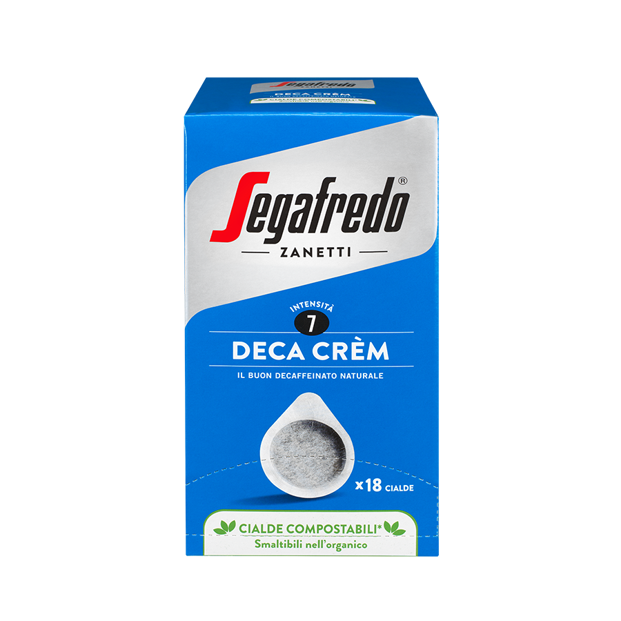 Produktbild: Kaffee Segafredo Deca Crèm, kompostierbare Pads, Karton mit 18 Stück