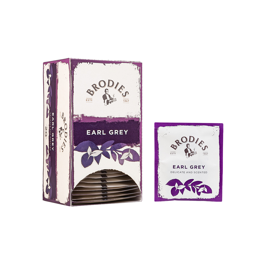 Produktbild: Brodies Tee Earl Grey, Teebeutel, Karton mit 20 Teebeuteln