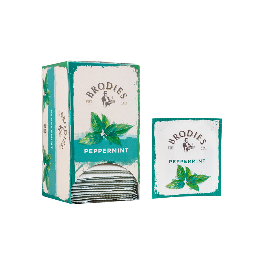 Produktbild: Brodies Tee Pfefferminze, Teebeutel, Karton mit 20 Teebeuteln