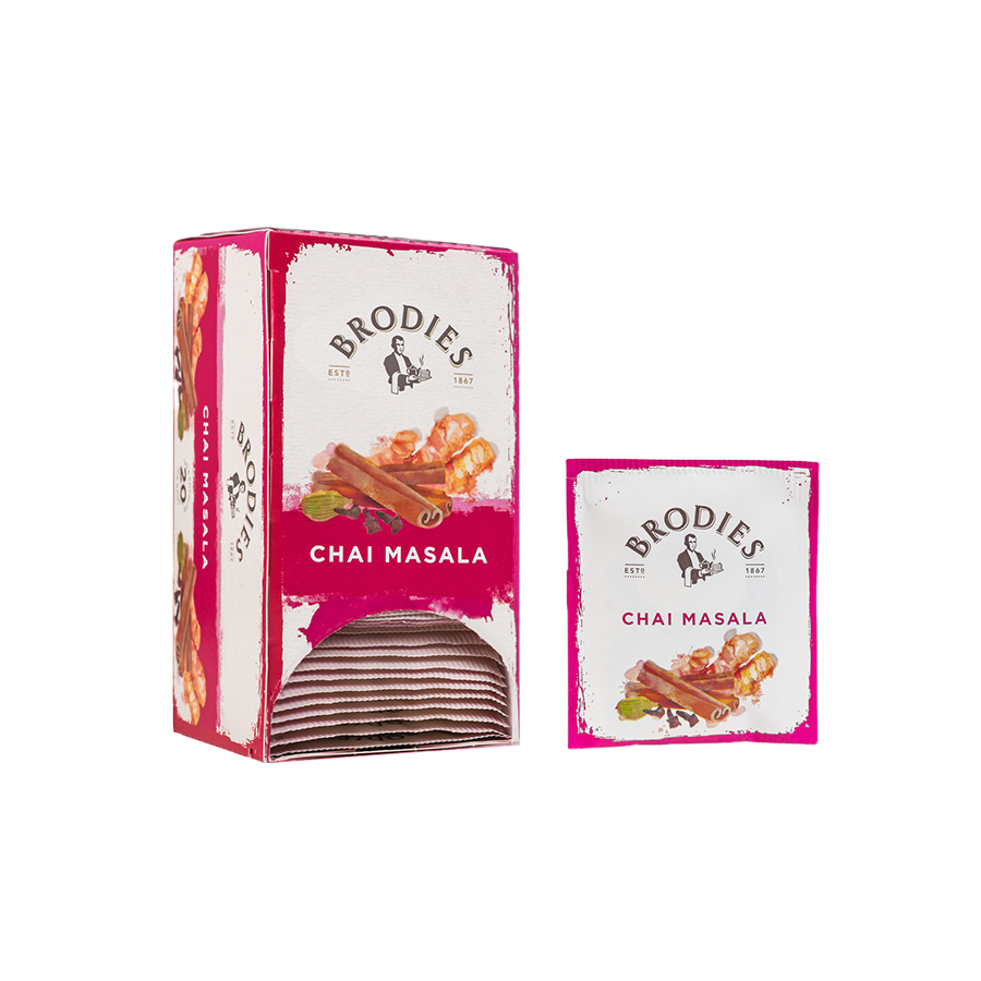 Produktbild: Brodies Tee Chai Masala, Teebeutel, Karton mit 20 Teebeuteln