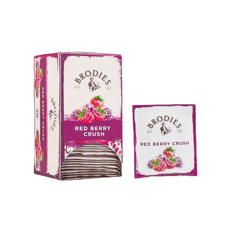 Produktbild: Brodies Tee Red Berry Crush, Teebeutel, Karton mit 20 Teebeuteln