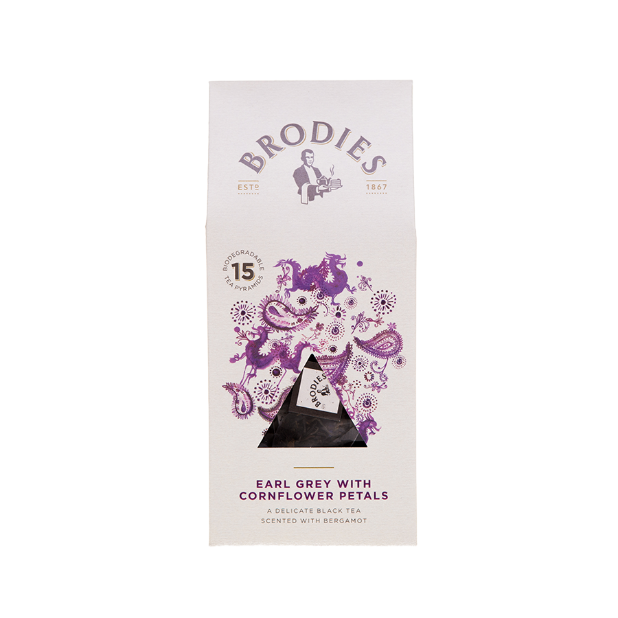 Produktbild: Brodies Tee Earl Grey, Tee-Pyramide, Karton mit 15 Pyramiden