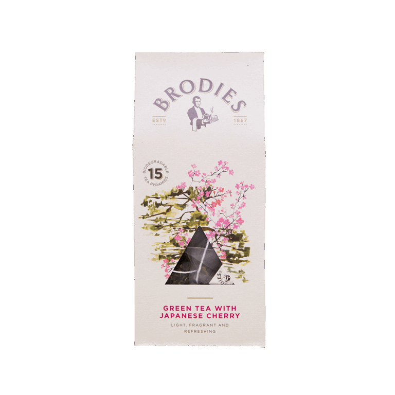 Produktbild: Brodies Tee Green Tea, Tee-Pyramide, Karton mit 15 Pyramiden