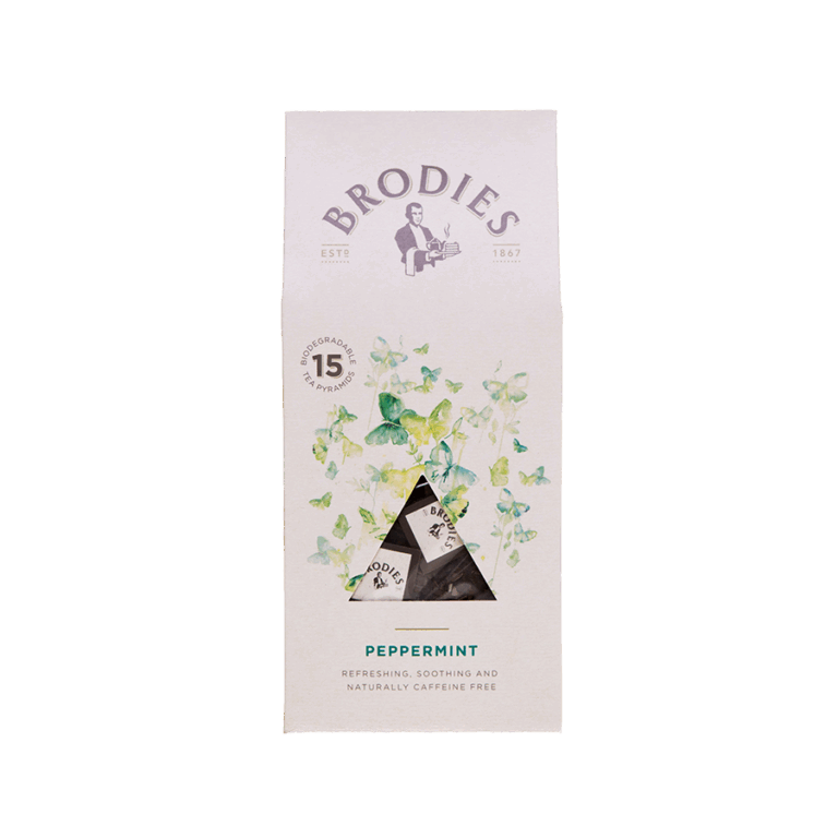 Produktbild: Brodies Tee Pfefferminze, Tee-Pyramide, Karton mit 15 Pyramiden