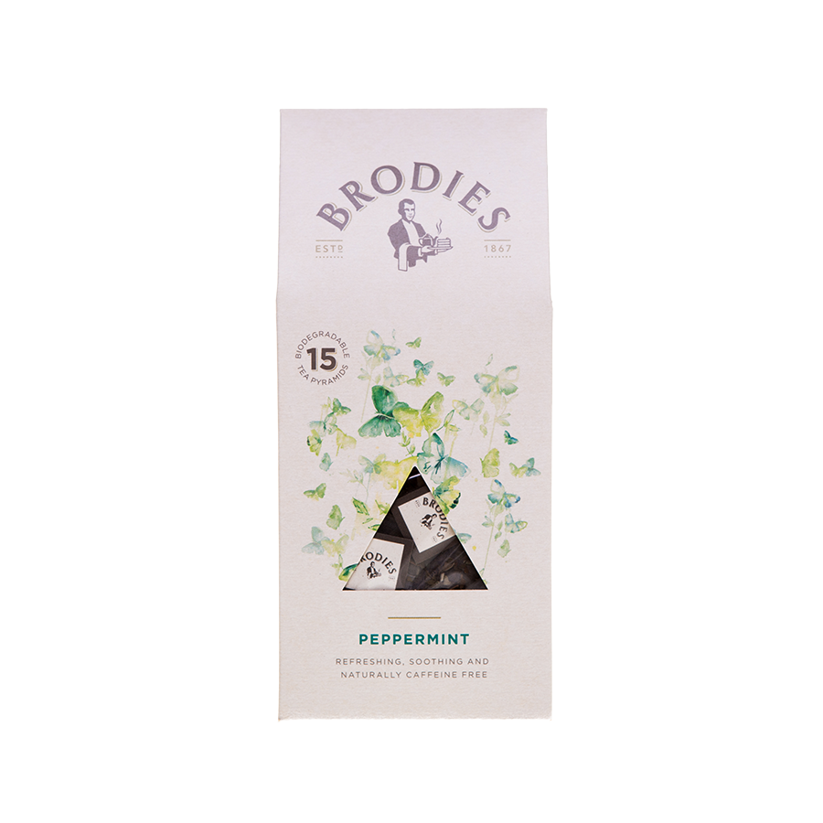 Produktbild: Brodies Tee Pfefferminze, Tee-Pyramide, Karton mit 15 Pyramiden
