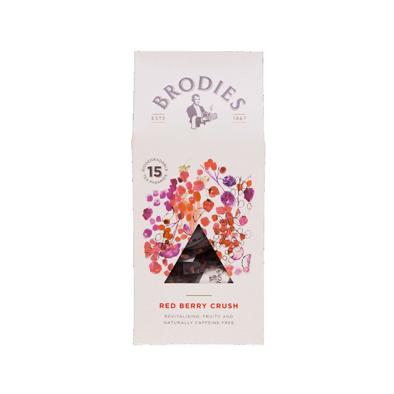 Produktbild: Brodies Tee Red Berry Crush, Tee-Pyramide, Karton mit 15 Pyramiden